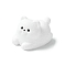 Resin Dog Figurines Ornament, for Home Desktop Decoration, White, 23x15.5x15mm