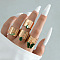 Alloy Finger Rings Sets, with Rhinestone & Resin, Golden, Inner Diameter: 17mm