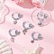 5Pcs Sea Animal Alloy Wine Glass Charms, with Glass Seed Beads & Brass Wine Glass Charm Rings, Mixed Shapes, 43.5~52.5x34x5mm