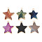 Natural Agate Pendants, with Light Gold Plated Iron Findings, Star, Dyed & Heated, Mixed Color, 29~34x25~31x4~6.5mm, Hole: 2mm