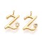 Brass Micro Pave Cubic Zirconia Charms, Long-Lasting Plated, Nickel Free, Real 18K Gold Plated, Letter, Letter Z, 13x9x3.5mm, Hole: 1.8mm