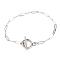Tarnish Resistant Unisex 304 Stainless Steel Paperclip Chain Bracelets, with Toggle Clasps, Stainless Steel Color, 7-7/8 inch(20cm)