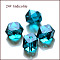 K9 Glass, Imitation Austrian Crystal Beads, Grade AAA, Faceted, Cornerless Cube Beads, Dark Cyan, 6x5.5x5.5mm, Hole: 0.7~0.9mm