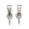 Tarnish Resistant 304 Stainless Steel Screw Eye Pin Peg Bails, with 201 Stainless Steel Snap On Bails, For Half Drilled Beads, Stainless Steel Color, 13.5mm, Hole: 6x2.5mm, pin: 4x1mm