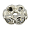 Brass Rhinestone Spacer Beads, Grade AAA, Wavy Edge, Nickel Free, Platinum Metal Color, Rondelle, Crystal, 8x3.8mm, Hole: 1.5mm