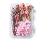 Dried Flowers, DIY Candle Soap Making Accessories, with Plastic Rectangle Box, Pink, 2.2~15.5x1.7~7.6cm