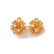 Brass Micro Pave Cubic Zirconia Pendants, Flower Charms, Long-Lasting Plated, Nickel Free, Real 18K Gold Plated, 12x10mm, Hole: 1.4mm
