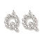 Brass Pendants, Cadmium Free & Nickel Free & Lead Free, Letter Charms, Platinum, 14x9x2mm, Hole: 1mm