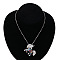 Alloy Colorful Rhinestone Unicorn Pendant Necklaces for Kid, Platinum, Platinum, 19.69 inch(50cm)