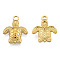 201 Stainless Steel Pendants, Tortoise, Real 18K Gold Plated, 18.5x15x3mm, Hole: 1.8mm