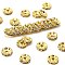 Brass Grade A Crystal Rhinestone Spacer Beads, Cadmium Free & Lead Free, Waves Edge, Rondelle, Golden, 10x4mm, Hole: 2mm