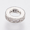 Brass Micro Pave Cubic Zirconia European Beads, Large Hole Beads, Lead Free & Cadmium Free, Ring, Platinum, 8x2.5mm, Hole: 4.5mm
