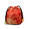 Chinese Style Stain Brocade Jewelry Packing Pouches, Drawstring Gift Bags, Auspicious Cloud Pattern, Crimson, 11x11cm