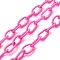 Handmade Nylon Cable Chains Loop, Oval, Deep Pink, 8~9x11~13x2mm, about 85cm/strand, 33.5 inch