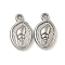 Non-Tarnish 304 Stainless Steel Pendants, Oval with Conch Charms, Stainless Steel Color, 16.5x9.5x4mm, Hole: 1.4mm