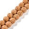 Synthetic Lava Rock Dyed Beads Strands, Round, Sandy Brown, 10mm, Hole: 1mm, about 41pcs/strand, 15.20''(38.6cm)