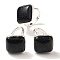 Synthetic Blue Goldstone Adjustable Rings, with Brass Base Findings, Lead Free & Cadmium Free, Rhombus, Rhombus: 24x25mm, US Size 9 3/4(19.5mm)