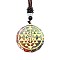 Orgonite Chakra Natural & Synthetic Mixed Stone Pendant Necklaces, Nylon Thread Necklace for Women, Flat Round, Triangle, 25.59 inch(65cm)