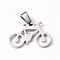 Tarnish Resistant 304 Stainless Steel Pendants, Bicycle, Stainless Steel Color, 15.5x24x1.5mm, Hole: 8x3mm