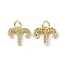Real 18K Gold Plated Brass Micro Pave Clear Cubic Zirconia Charms, Cadmium Free & Nickel Free & Lead Free, with Jump Ring, Constellation Charms, Aries, 10.5x12x2.5mm, Hole: 3.4mm