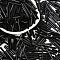 Opaque Glass Bugle Beads, Black, 20x2.5mm, Hole: 0.5mm, about 2000~2500pcs/bag