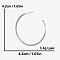 304 Stainless Steel Fashion Circle Stud Earrings, Silver, 42x42mm