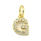 Letter Brass Micro Pave Clear Cubic Zirconia Pendants, Cadmium Free & Nickel Free & Lead Free, Jump Ring, Real 18K Gold Plated, Letter G, 8.9x6.8x1.8mm, Jump Ring: 5x0.9mm, Hole: 3.5mm