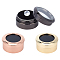 3Pcs 3 Colors Alloy & Stainless Steel Loose Diamond Boxes, Flat Round with Clear Glass Window and Sponge Inside, for Jewelry Cabochons Displays, Mixed Color, 3.2~3.25x1.6~1.65cm, 1pc/color