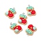 Christmas Theme Opaque Resin Pendants, with Platinum Tone Iron Findings, Boot, Red, 26x19x5mm, Hole: 2mm