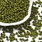 Baking Paint Glass Seed Beads, Olive Drab, 8/0, 3mm, Hole: 1mm, about 10000pcs/bag