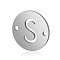201 Stainless Steel Links connectors, Flat Round with Letter, Stainless Steel Color, Letter.S, 12x0.8mm, Hole: 0.8mm