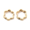 Rack Plating Brass Bead Frames, Long-Lasting Plated, Flower, Real 14K Gold Plated, 13x2.9x0.8mm, Hole: 0.9~1mm