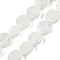 Handmade Lampwork Beads Strands, Flat Round with Vortex, White, 10~11x4mm, Hole: 0.7mm, about 38pcs/strand, 14.29~14.57''(36.3~37cm)