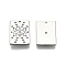 Brass Micro Pave Clear Cubic Zirconia Charms, Nickel Free, Rectangle with Eye, Real Platinum Plated, 12.5x9.5x1mm, Hole: 1mm
