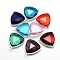 Silver Color Plated Brass Glass Triangle Pendants, Mixed Color, 22x19x6mm, Hole: 2mm