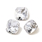 Glass Rhinestone Cabochons, Pointed Back & Back Plated, Faceted, Square, Alexandrite, 4x4x2mm