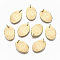 304 Stainless Steel Pendants, with Jump Rings, Oval with Eye, Real 14K Gold Plated, 17.5x12.5x2mm, Jump Ring: 5x0.8mm, 3.4mm inner diameter