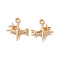 Rack Plating Alloy Crystal Rhinestone Pandants, Nickel Free, Star with Moon Charms, Golden, 17x14.5x3.5mm, Hole: 1.6mm