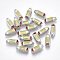 Alloy Enamel Cabochons, Fit Floating Locket Charms, Pencil, Colorful, Platinum, 7.5x3x1.5mm