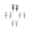 Brass Micro Pave Cubic Zirconia Tiny Cross Charms, Clear, Mixed Color, 9x5x1.5mm, Hole: 2mm, 2pcs/color, 4colors, 8pcs/set