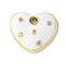 Brass Micro Pave Cubic Zirconia Pendants, Heart Charms, with Enamel, Rack Plating, Long-Lasting Plated, Real 18K Gold Plated, White, 17.5x20x3mm, Hole: 3mm