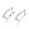 Brass Hoop Earring Findings, Cadmium Free & Nickel Free & Lead Free, Twist, Real Platinum Plated, 18.5x12x3mm, Hole: 1~1.2mm, Pin: 1mm