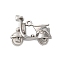 Non-Tarnish 304 Stainless Steel Pendants, Electrocar Charm, Stainless Steel Color, 18x23x7.5mm, Hole: 1.2mm