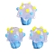 Handmade Lampwork Bumpy Beads, Cup Cake, Yellow, 14~16x12.5~14x13~14mm, Hole: 1.2~1.5mm