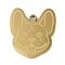 201 Stainless Steel Pendants, Bulldog Charm, Golden, 21.5x19.5x1.5mm, Hole: 1mm
