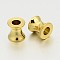 Column 304 Stainless Steel European Beads, Large Hole Beads, Golden, 8x8mm, Hole: 4mm