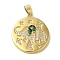 Brass Micro Pave Cubic Zirconia Pendants, Cadmium Free & Nickel Free & Lead Free, Real 18K Gold Plated Flat Round Charms, Elephant, 27.5x24x4mm, Hole: 5x3.3mm