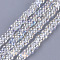 Electroplate Glass Beads Strands, Flower, Clear AB, 9x9x5mm, Hole: 0.9mm, about 80pcs/strand, 25.1 inch