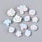 Flower Resin Cabochons, for Jewelry Making, with Glitter Powder, Sky Blue, 6~12x6~12x2.5~6mm, about 2500~3000pcs