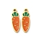 304 Stainless Steel Enamel Pendants, Ion Plating(IP), Golden, Carrot, 15x5x1.5mm, Hole: 1.2mm